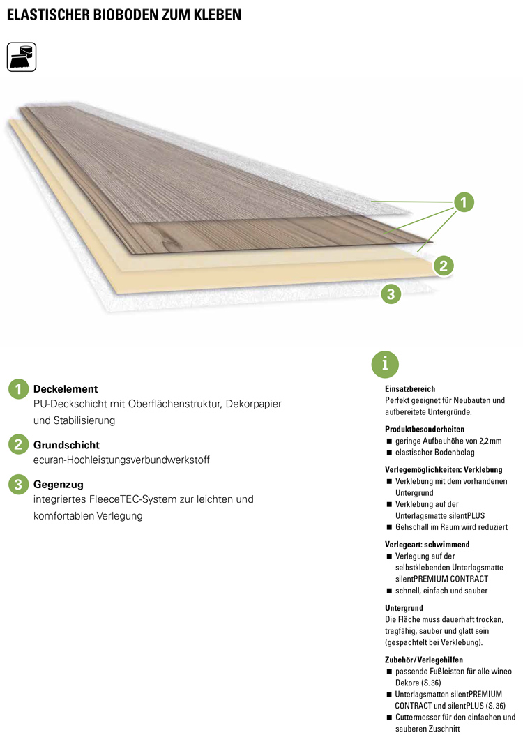 Produktaufbau Boden4You Royal Chestnut Grey PL084C  Wineo Pureline Wood XL Bioboden günstig kaufen LVT PVC Design Planken