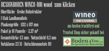 Wineo 400 Wood zum Klicken DLC00113 Inspiration Oak Clear @ Boden4You.com Vinyl Design Bodenbelag günstig und Trusted Shop sicher kaufen