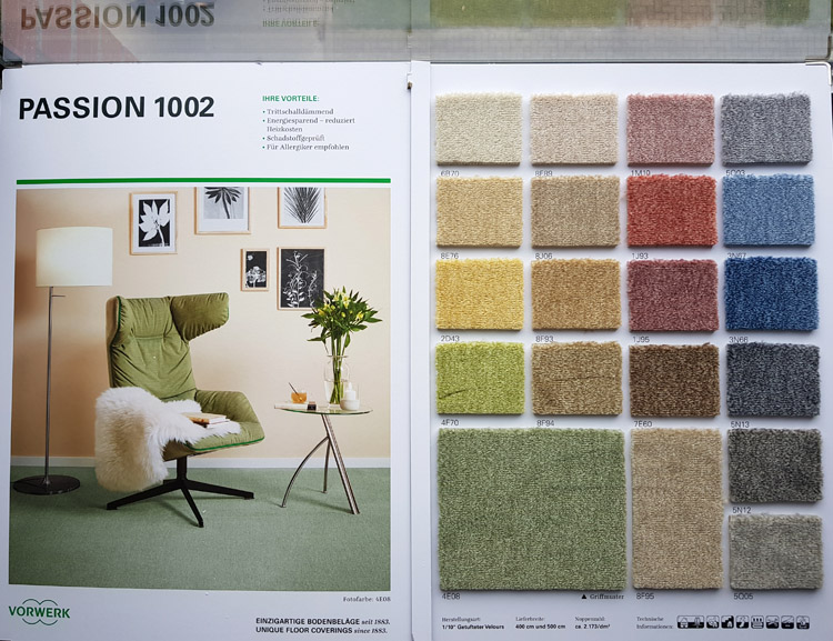 1m10 Vorwerk Teppich Passion 1002 Velours Rollen Auslegware Bei