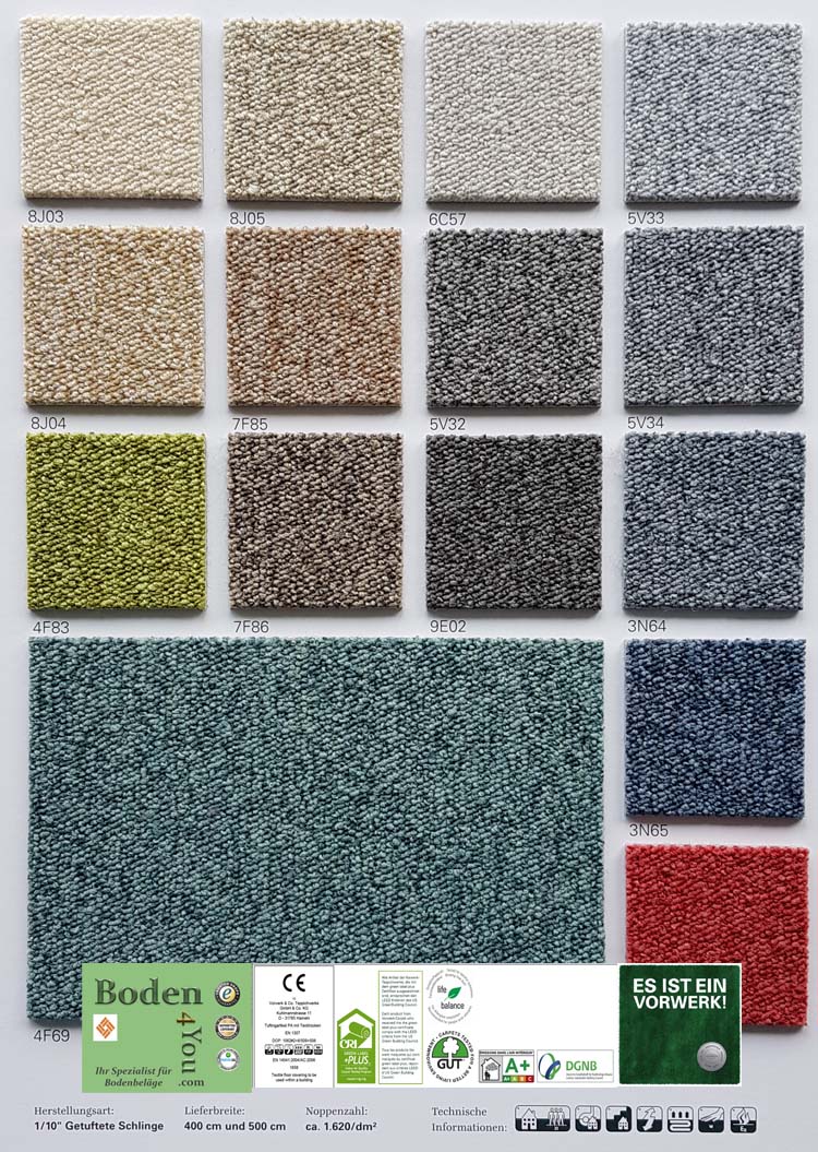 9e02 Vorwerk Teppich Passion 1005 Schlingen Meterware Wohnen