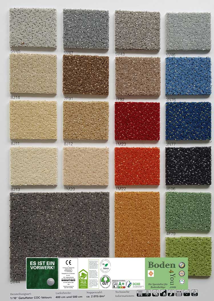 5v45 Vorwerk Teppich Passion 1006 Coc Velours Rollen Auslegware