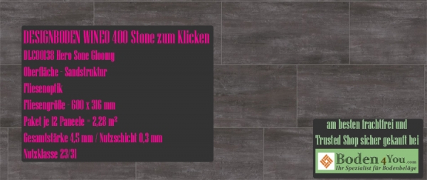 Wineo 400 Stone zum Klicken DLC00138 Hero Stone Gloomy @ Boden4You.com Vinyl Design Bodenbelag günstig und Trusted Shop sicher kaufen