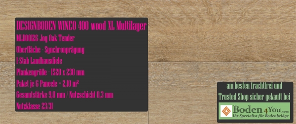 WINEO Windmöller 400 XL Multilayer www.Boden4You.com Multilayer Joy Oak Tender Bodenbelag PVC LVT Bad Wohnen Arbeiten kleben günstig frachtfrei TÜV Trusted Shop sicher kaufen Designvinyl