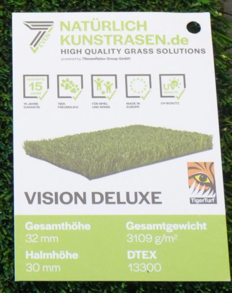 Vision Deluxe Kunstrasen www.Boden4You.com Rasenteppich Teppichrasen Rasenkunst Meterware Bahnen Tuftrasen immergruen guenstig kaufen frachtfrei